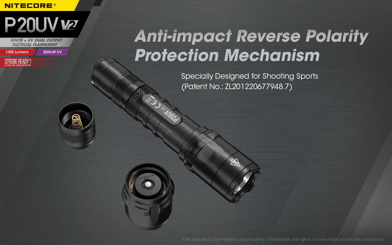 Nitecore P20UV v2  XP-L2 V6 LED 1000 Lumens Tactical Flashlight