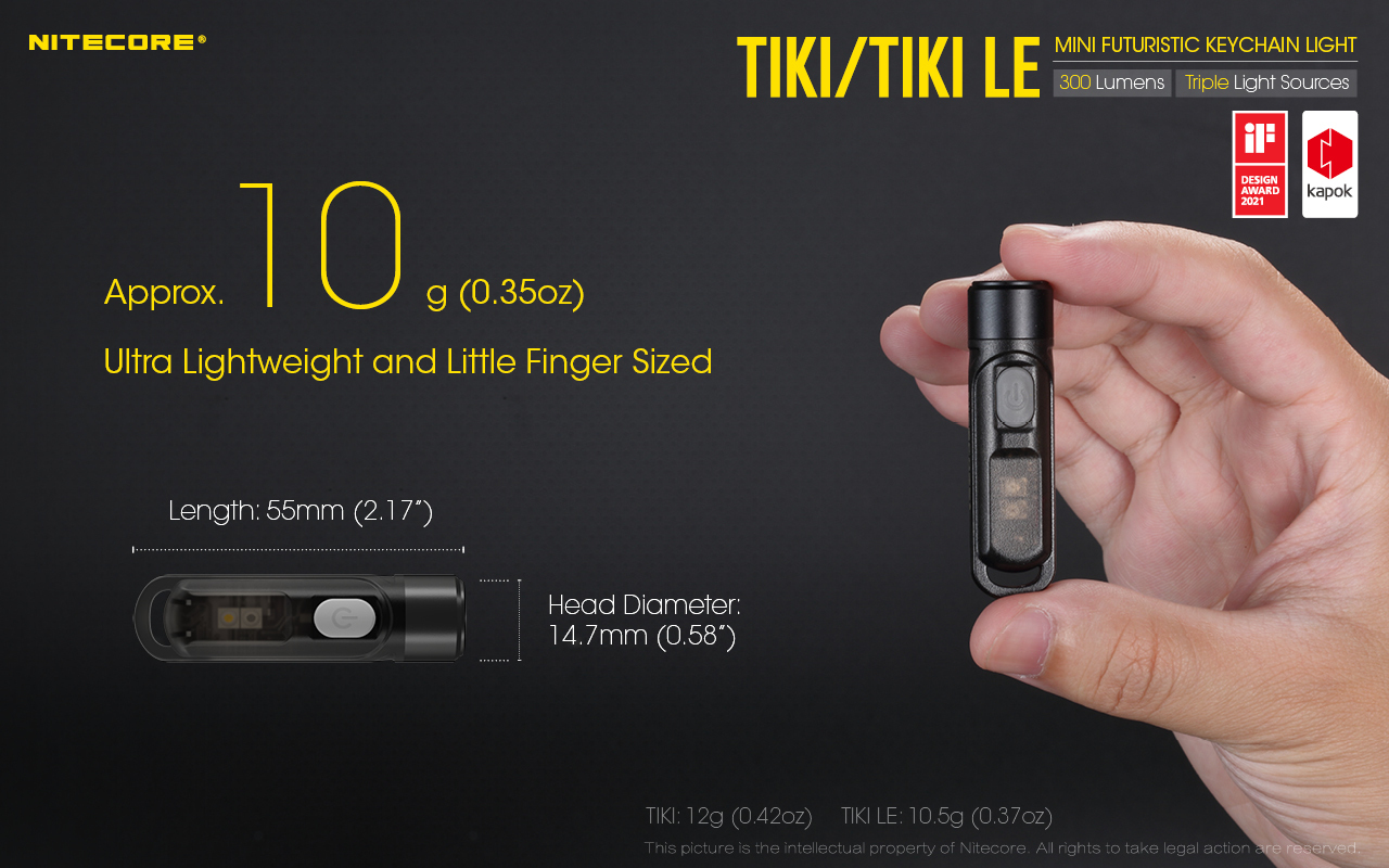 Nitecore TIKI / TIKI LE OSRAM P8 LED 300 Lumens USB Rechargeable Keychain EDC Light