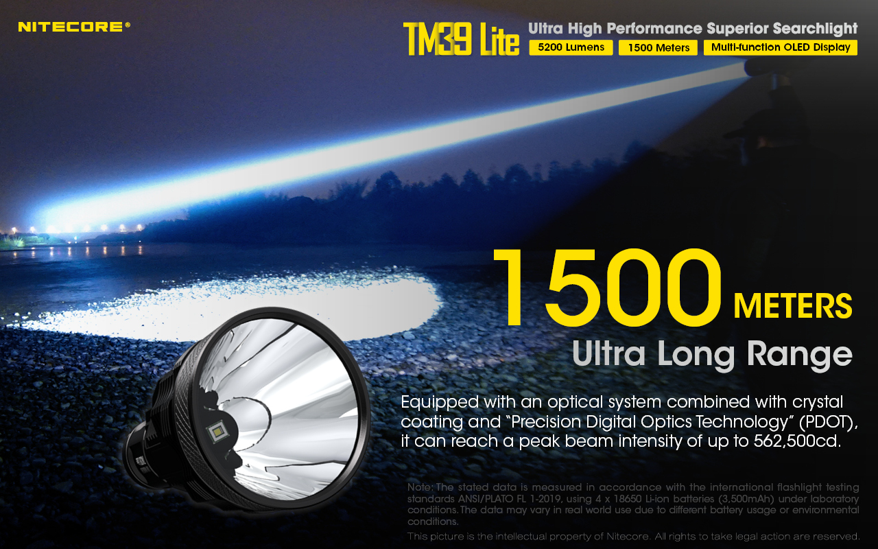 Nitecore TM39 Lite Luminus SBT-90 GEN2 LED 5200 Lumens Long Throw Flashlight Search Lights