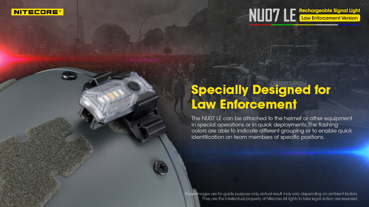 Nitecore NU07 LE 5 x High Performance LEDs 5-color Rechargeable Signal Light for Helmet Headlamps