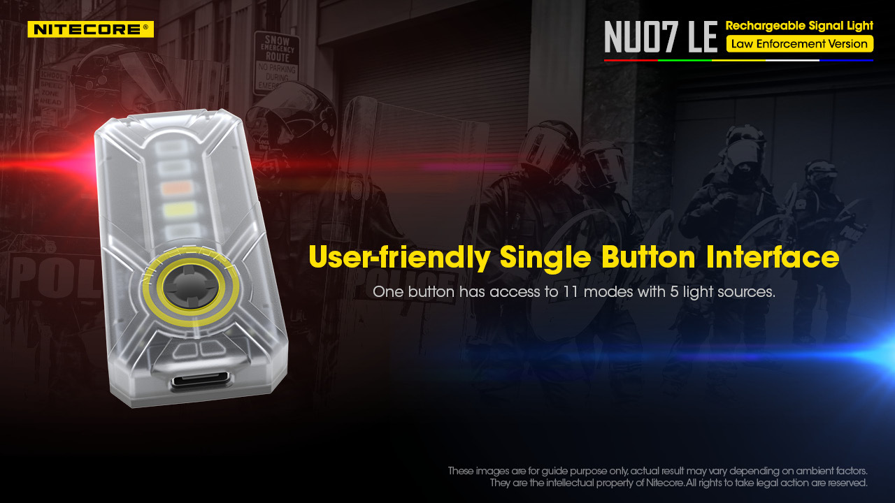 Nitecore NU07 LE 5 x High Performance LEDs 5-color Rechargeable Signal Light for Helmet Headlamps