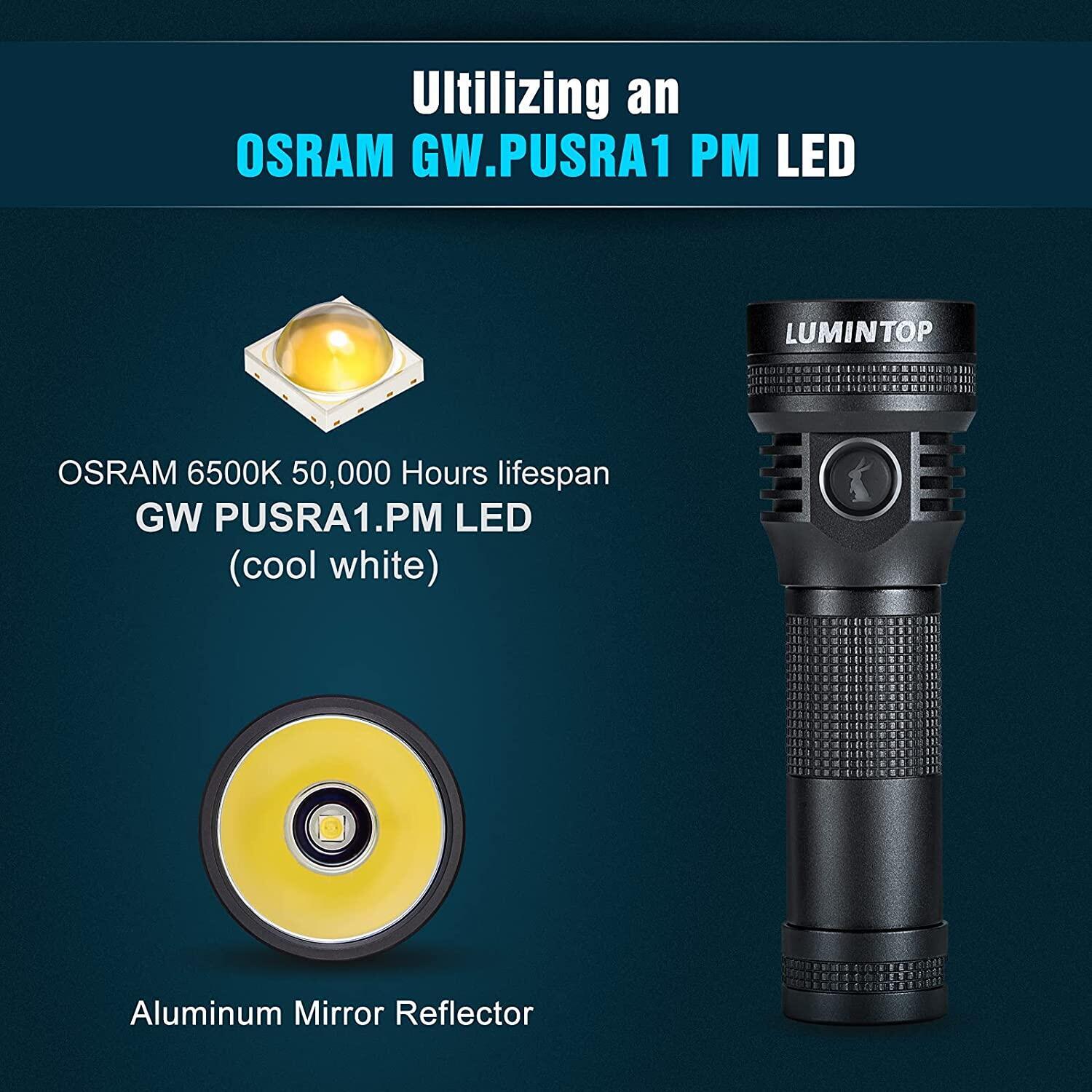 Lumintop D2 1000 Lumens Type-C rechargeable Outdoor Flashlight