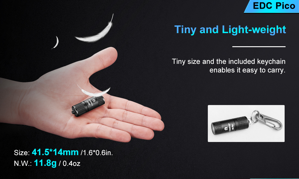 Lumintop EDC Pico Everyday carry lights 130 lumens Rechargeable Keychain Flashlight