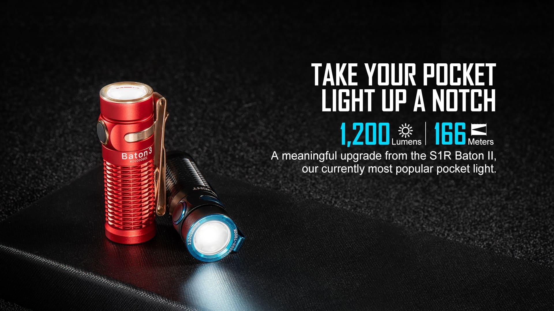 Olight Baton 3 High Performance CW LED 1200 Lumens Rechargeable EDC Flashlight