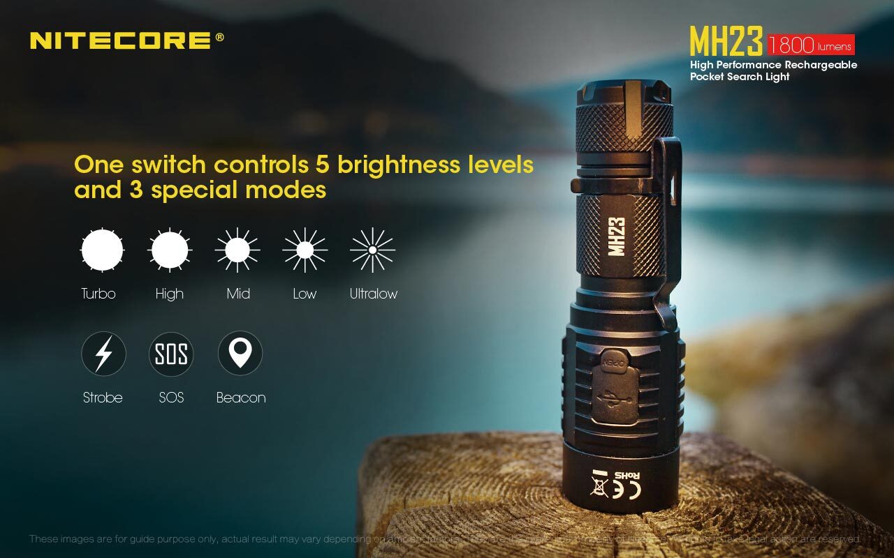 Nitecore MH23  XHP35 HD LED 1800 lumens EDC Rechargeable Tactical Flashlight