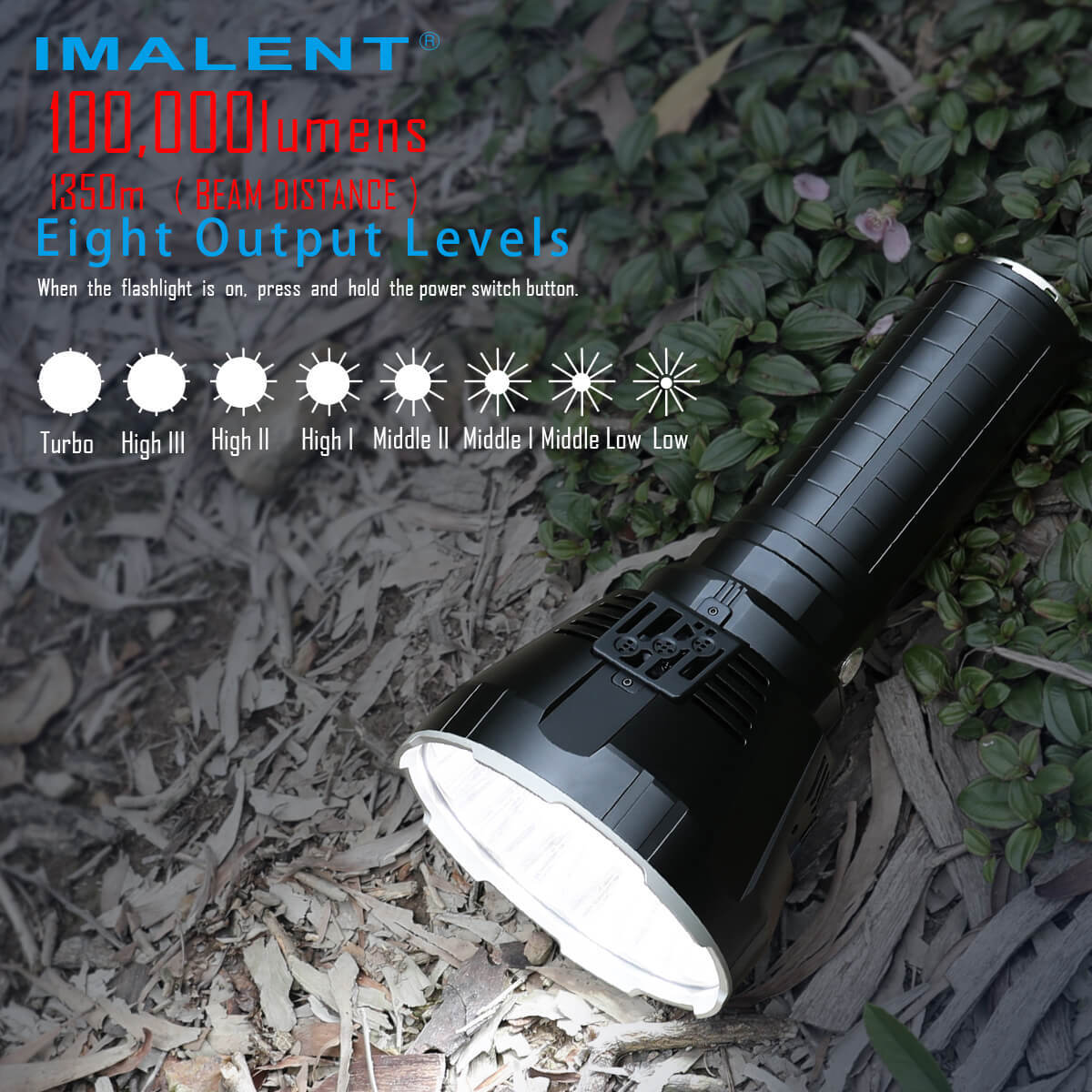 Imalent MS18 18 x CREE XHP70.2 100,000 Lumens Search Flashlight