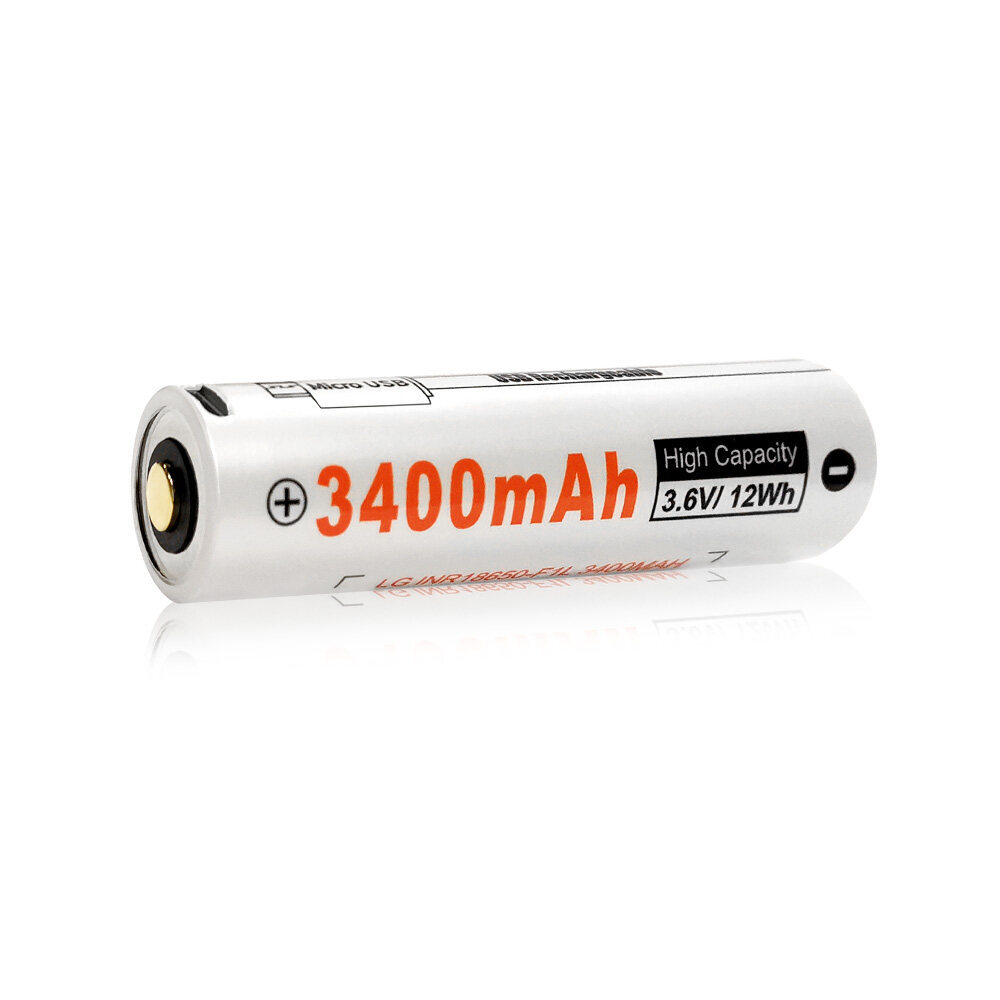 Lumintop micro-USB rechargeable 3400 mAh 18650 Li-ion battery