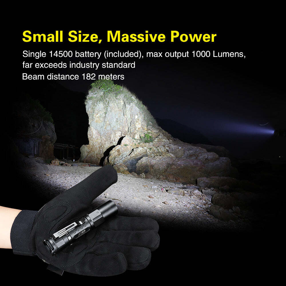 Klarus XT1A 1000 Lumens Dual-Switch  XP-L HD v6 EDC Tactical Flashlight