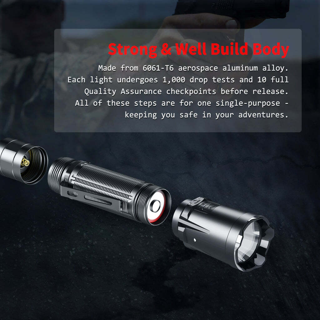 Klarus XT21C SST70 3200 Lumens Type-C Charging 21700 Tactical Flashlight