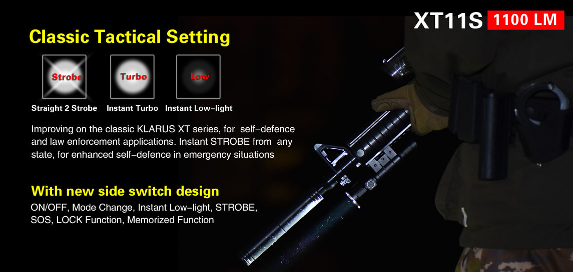 Klarus XT11S 1100 LumensCompact Professional Tactical Flashlight
