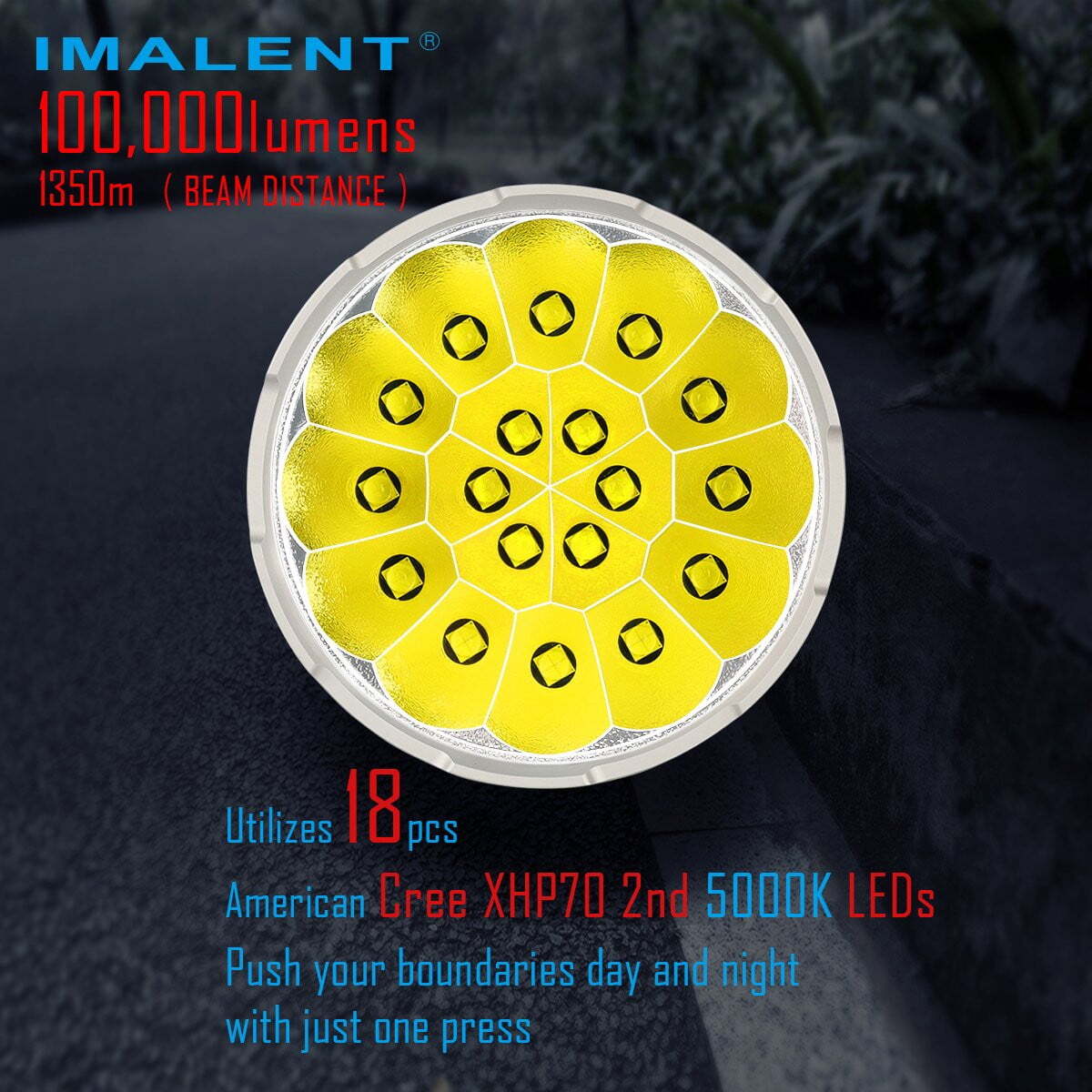 Imalent MS18W 18 x  XHP70.2 100,000 Lumens Search Flashlight