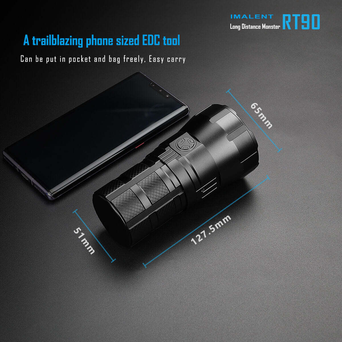 Imalent RT90 4800 Lumens 1308 Meters Rechargeable Flashlight