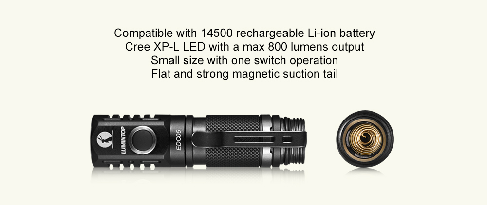 Lumintop EDC05 800 Lumens 14500 EDC Pocket Flashlight