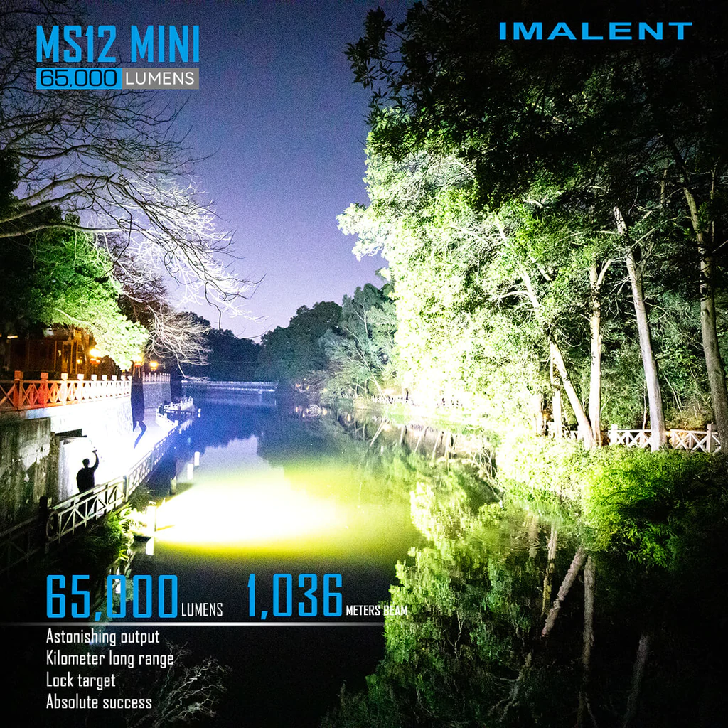 Imalent MS12 MINI 12 x CREE XHP70.2 65000 Lumens 1036 Meters Flashlight