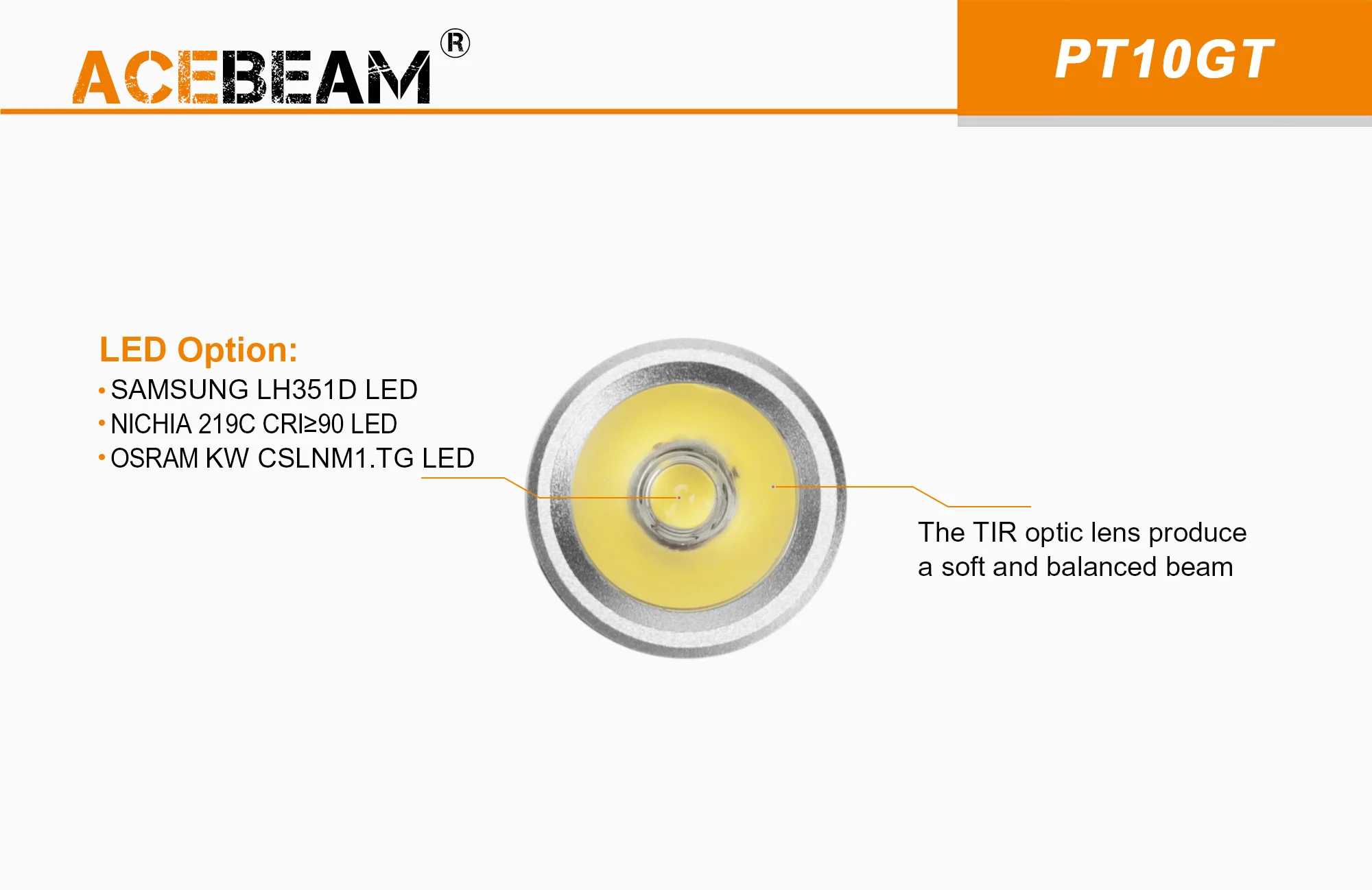 Acebaem PT10GT 1xOSRAM KW CSLNM1.TG LED/1xSAMSUNG LH351D LED Pen Light