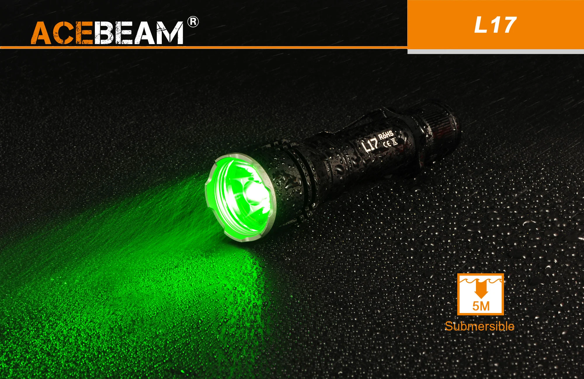 Acebeam L17 OSRAM White Light LED/OSRAM Green Light LED/ OSRAM Red Light LED Pocket Flashlight