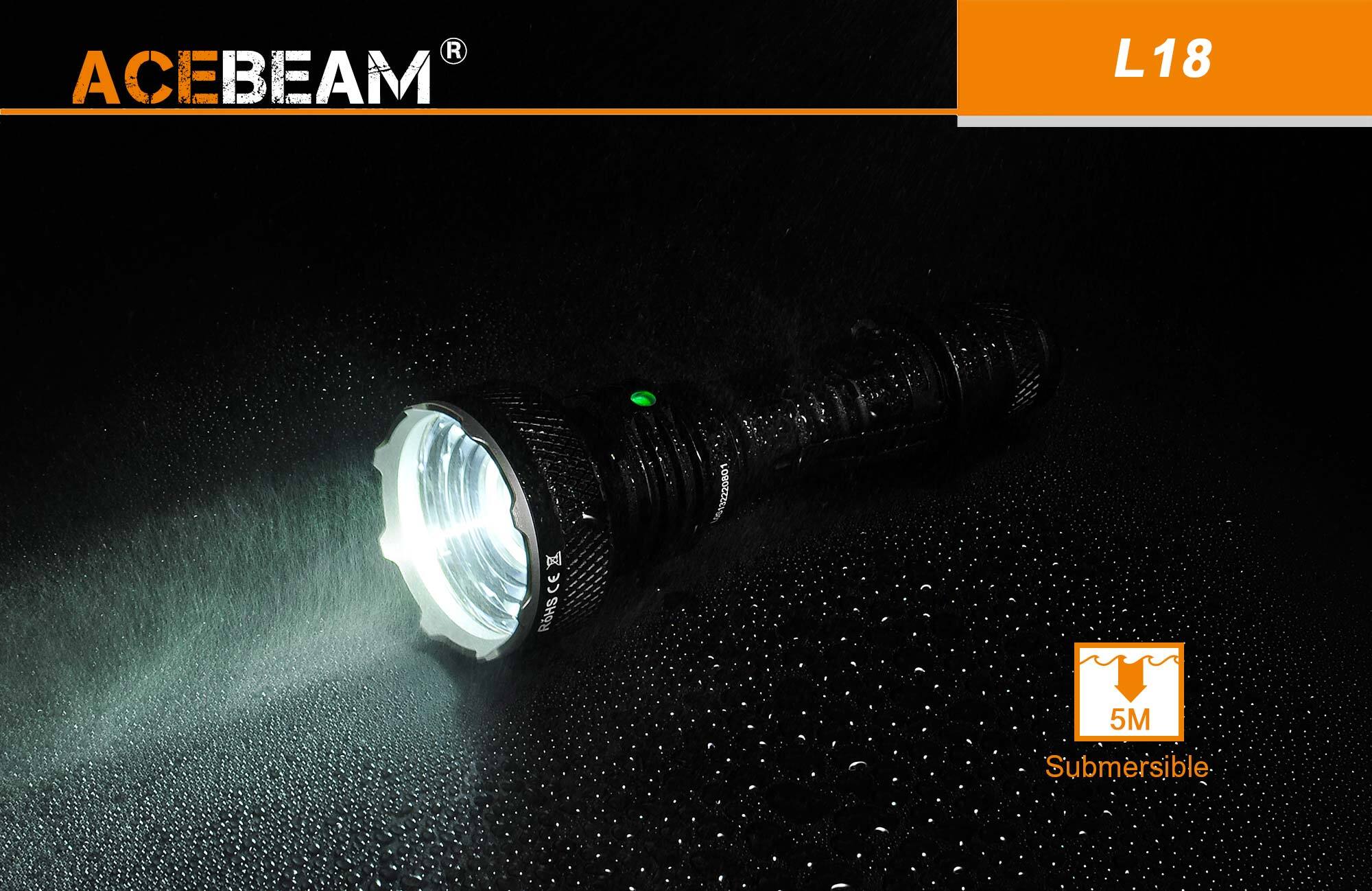Acebeam L18 OSRAM KW(White)/OSRAM KW(Green) 2100 lumens Tactical Flashlight