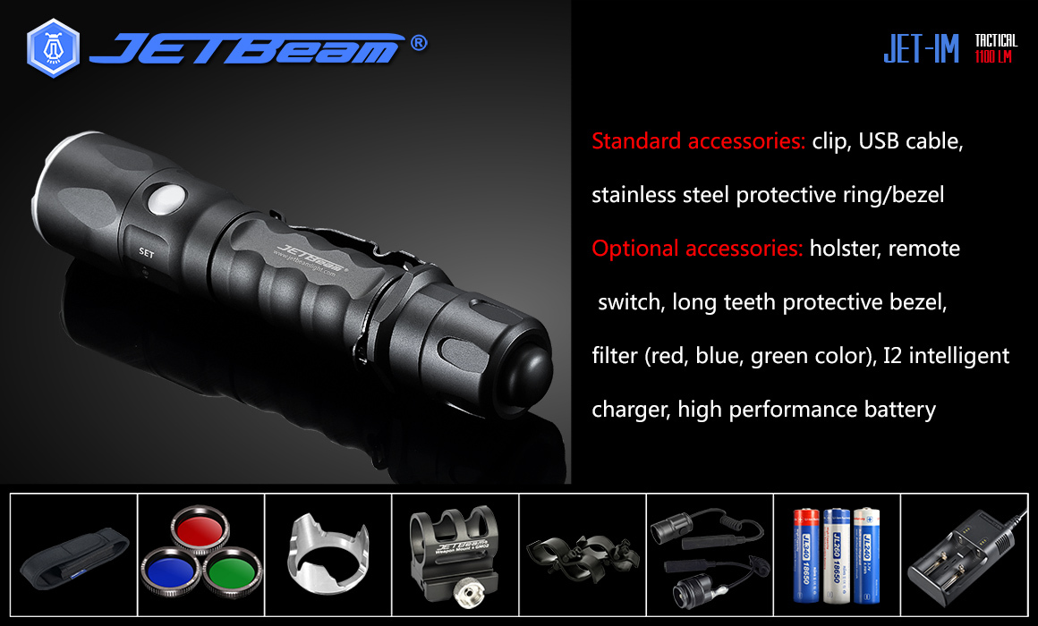 JETBeam JET-IM  XP-L HI LED 1100 Lumens Tactical Flashlight