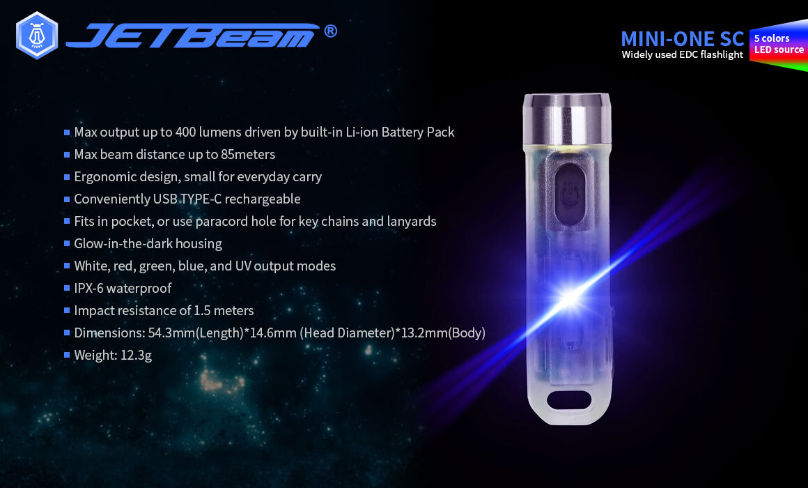 JETBeam Mini-one SE 3535 LED 400 Lumens Mini EDC Keychain Flashlight