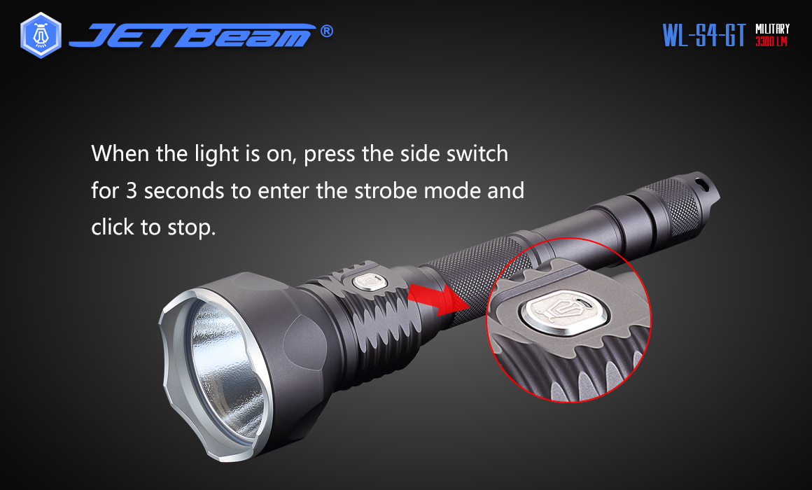 JETBeam WL-S4-GT CREE XHP70 LED 3300 Lumens Hunting Flashlight