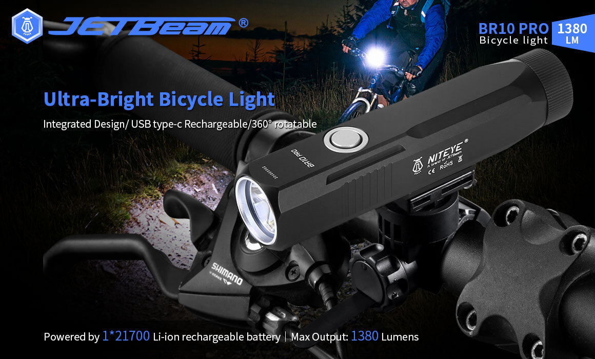 JETBeam BR10 PRO SST40 LED 1380 Lumens 240M Bike Light