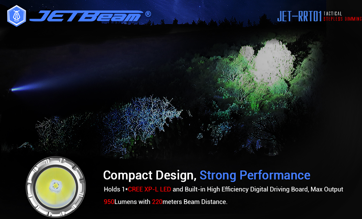 JETBeam RRT01  XP-L LED 950 Lumens Flashlight