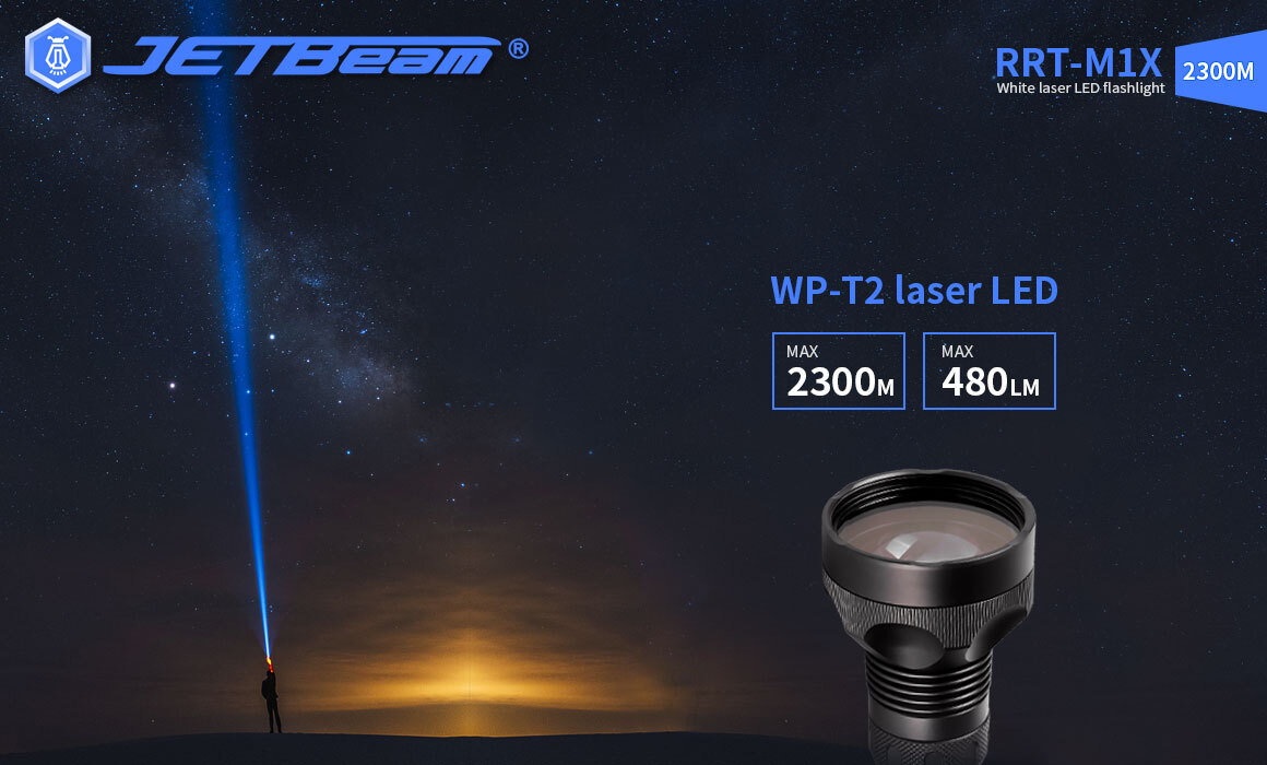 JETBeam RRT-M1X RX45 LEP 480 Lumens 2300M White  Laser LEP Flashlight