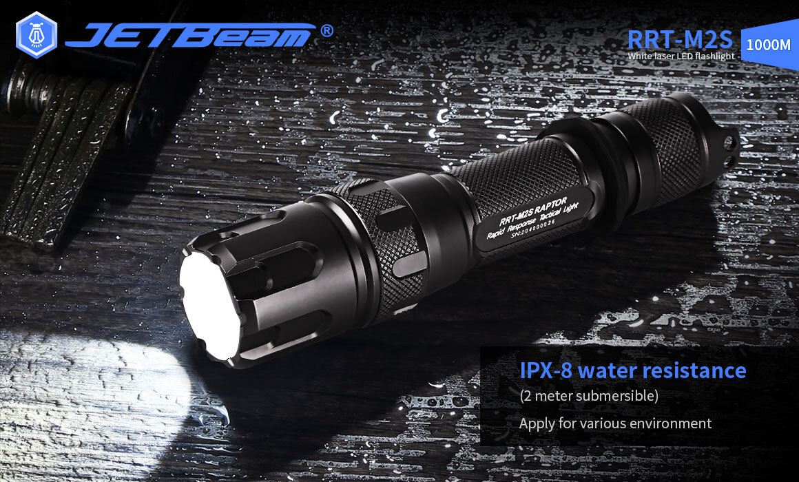 JETBeam RRT-M2S WP-T2 LEP 480 Lumens 1000M Laser LED Flashlight