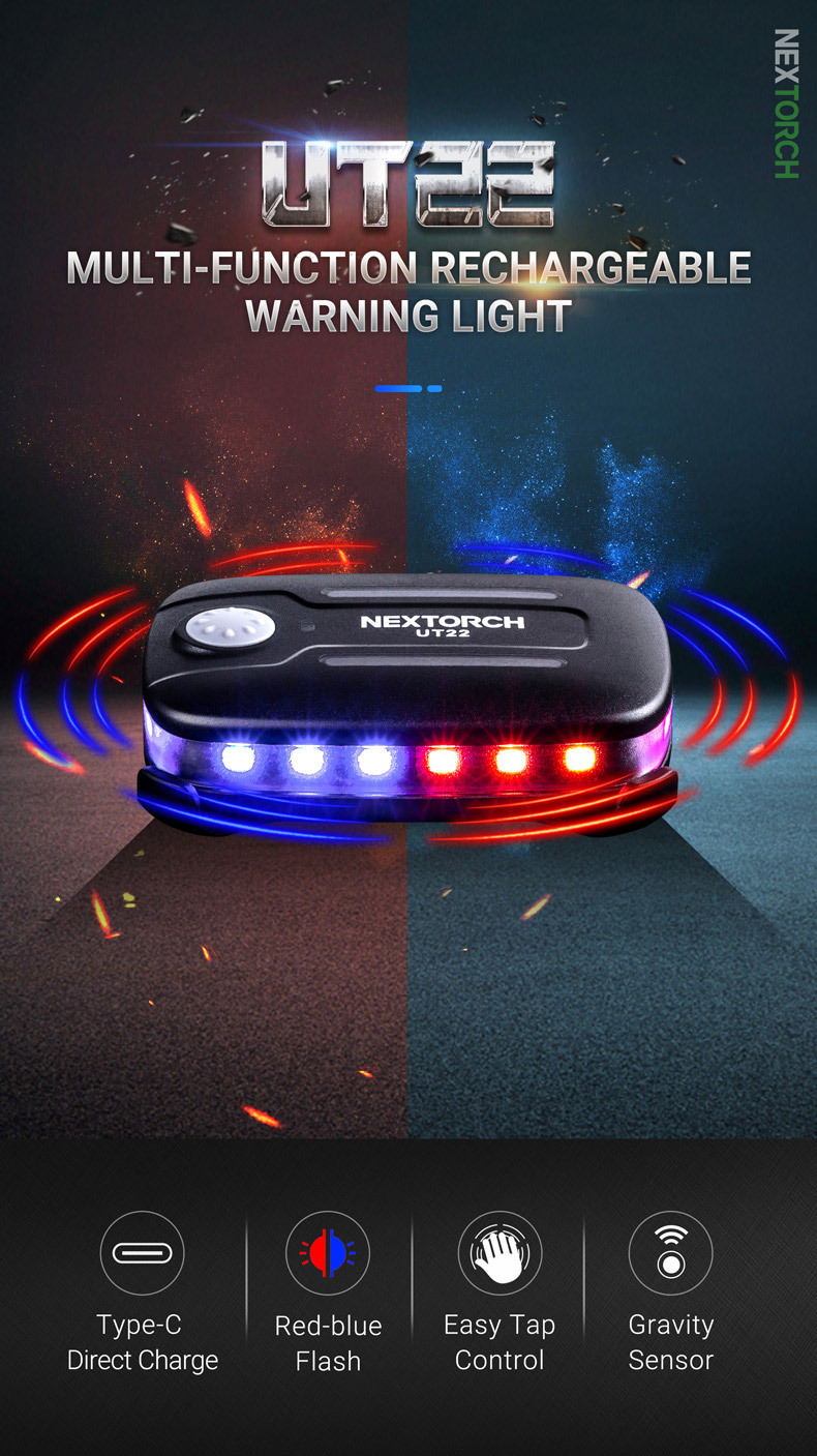 Nextorch® UT21 LED Cliplampe/Signalleuchte inkl. Akku/USB