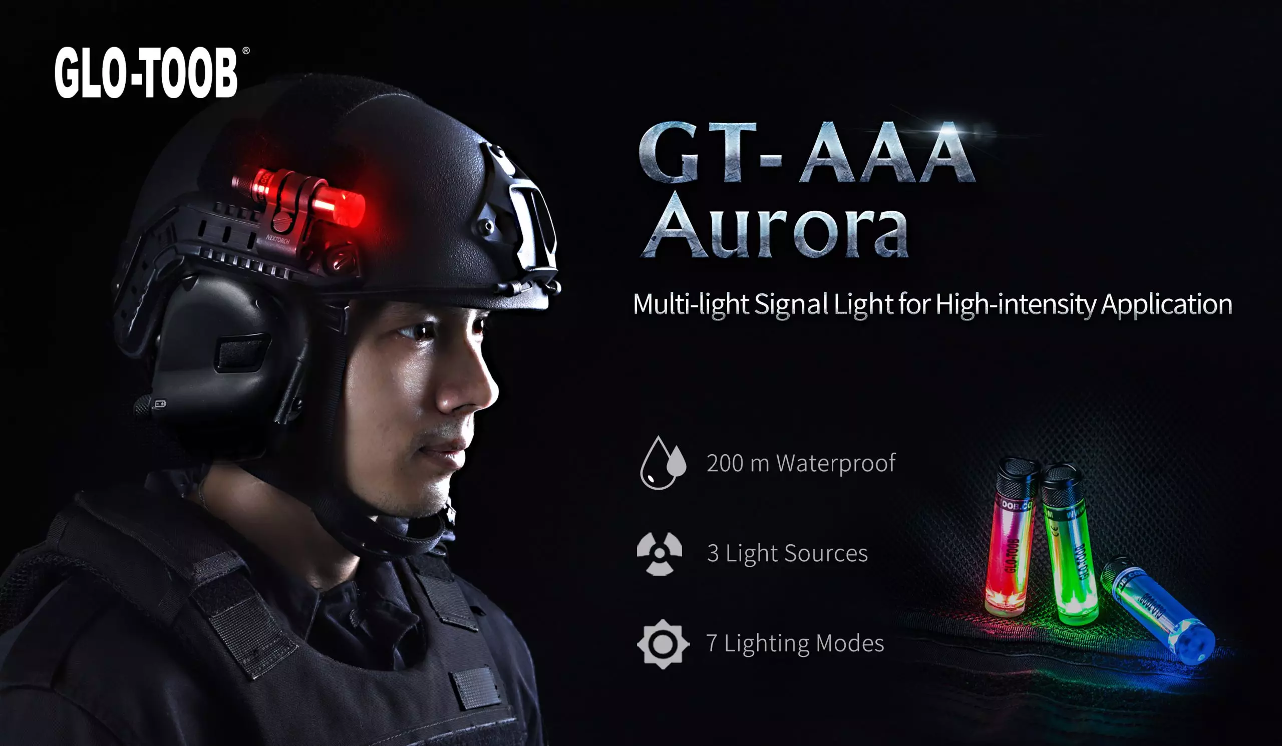 NEXTORCH GT-AAA  Red / Green / Blue LEDs Aurora Signal Light