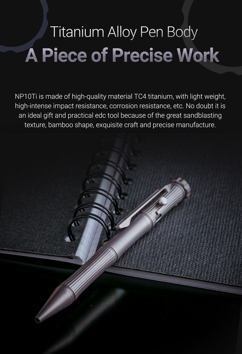 NEXTORCH NP10Ti Titan Tactical Pen Glasbrecher, Kubotan + Kugelschreiber