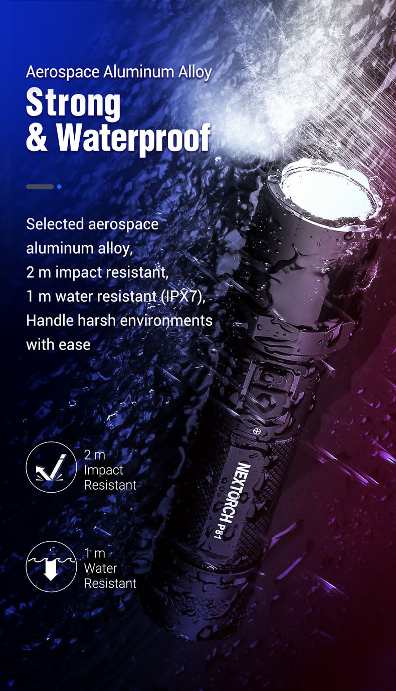 NEXTORCH P81 LUMINUS SST-70 LED 2600 Lumens Super Bright 21700 Tactical Flashlight
