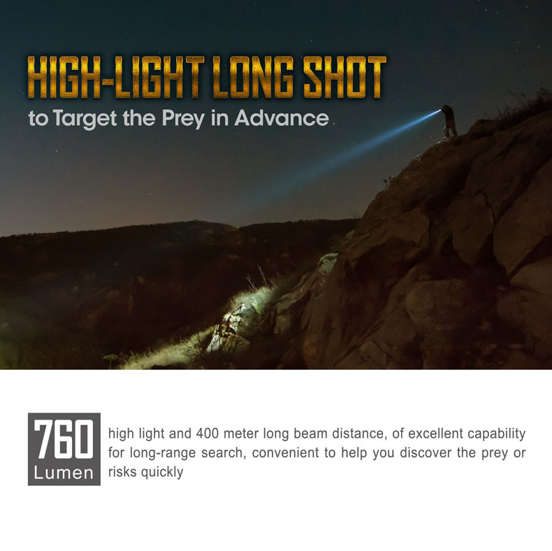 NEXTORCH T5 LUMINUS SST-20 LED 760 Lumens Long-Range Hunting Flashlight