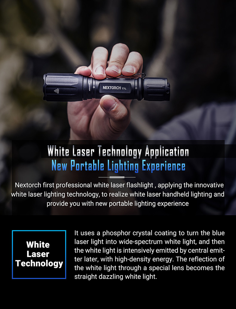 NEXTORCH T7L White-Light Emitter 400 Lumens White Laser Lep Flashlight