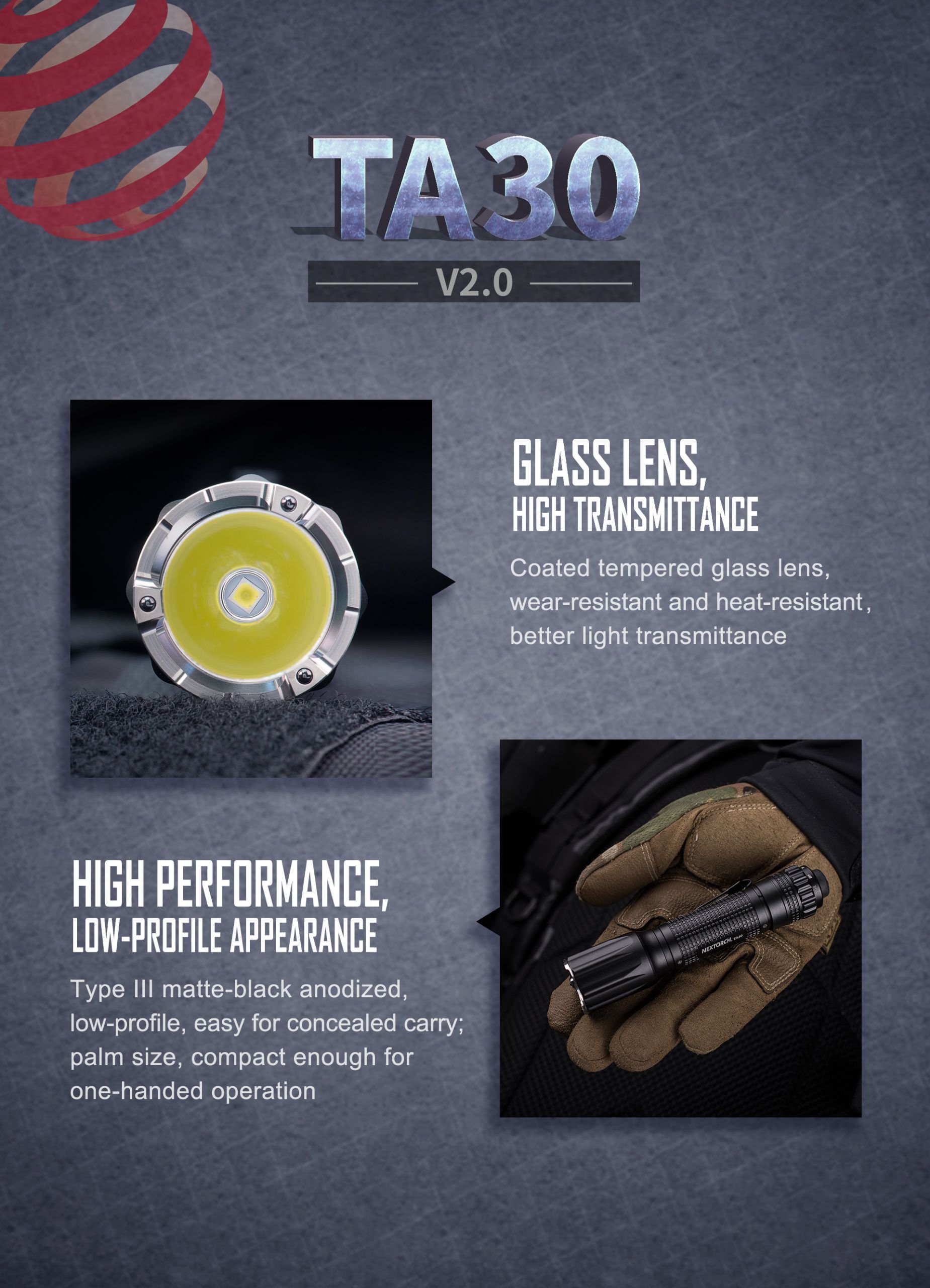 NEXTORCH TA30 V2.0 OSRAM P9 LED 1300 Lumens One-Step Strobe Tactical Flashlight