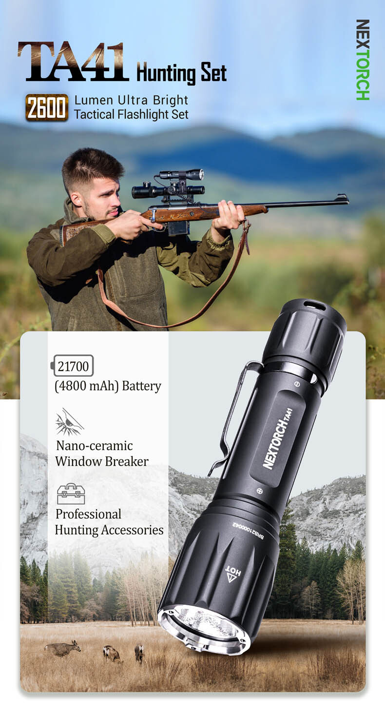 NEXTORCH TA41 Kit 2600 Lumens High Performance Tactical Flashlight