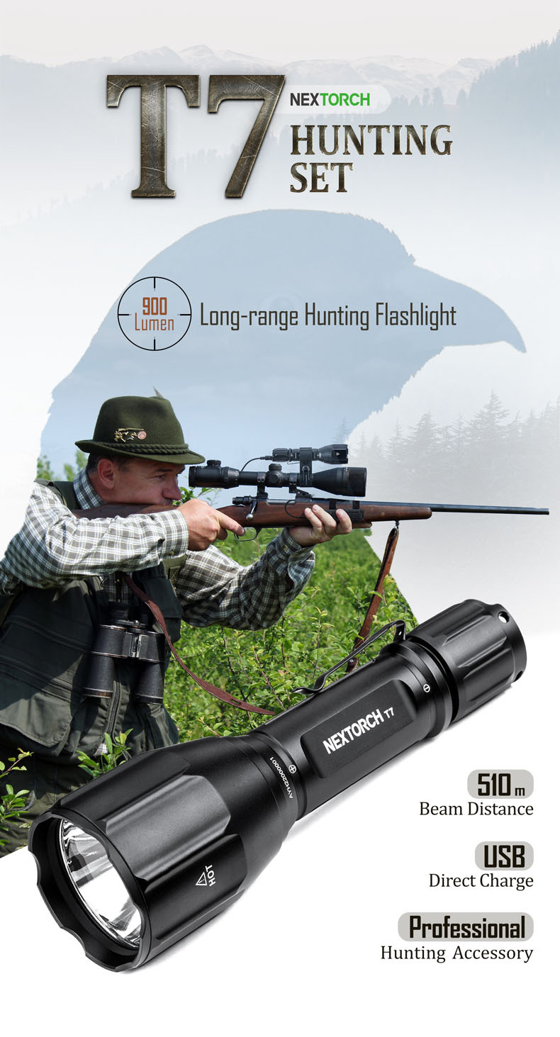 NEXTORCH T7 LUMINUS SST-20 LED 900 Lumens Long-range Hunting Flashlight