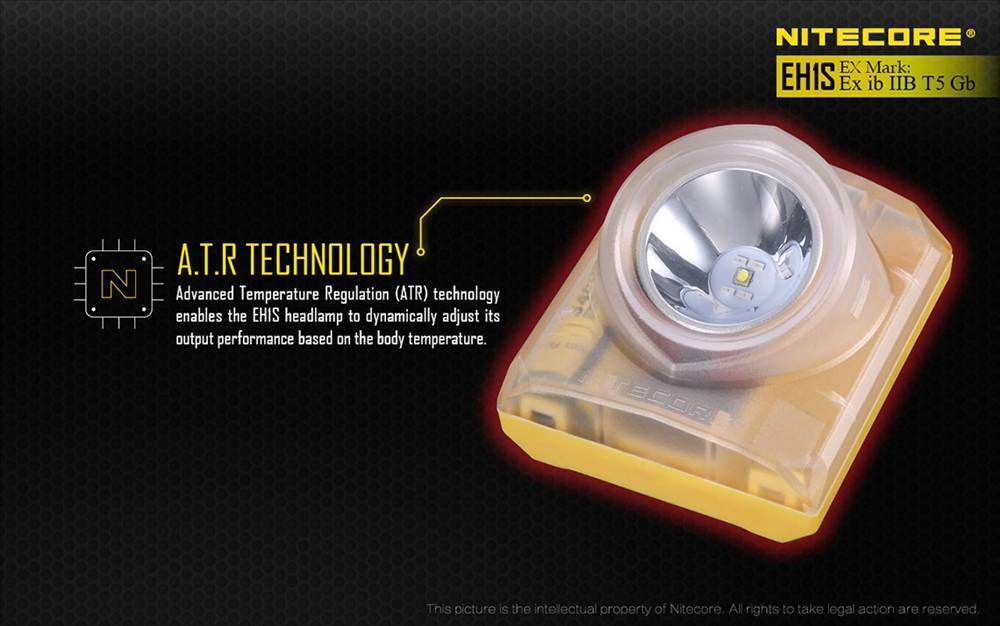 Nitecore EH1S  XP-G2 S3 LED 260 Lumen Intrinsically Safe LED Headlamp