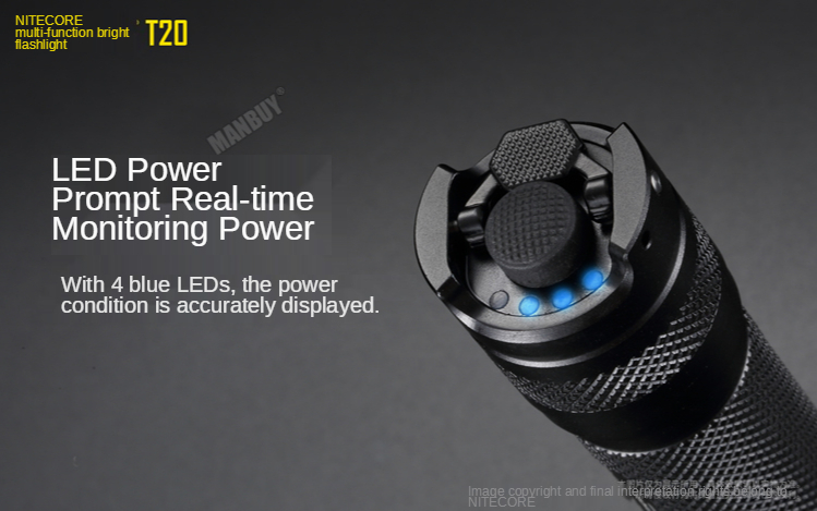 Nitecore T20  XP-L2 V6 LED 1300 Lumens USB Rechargeable Flashlight Outdoor Flashlight