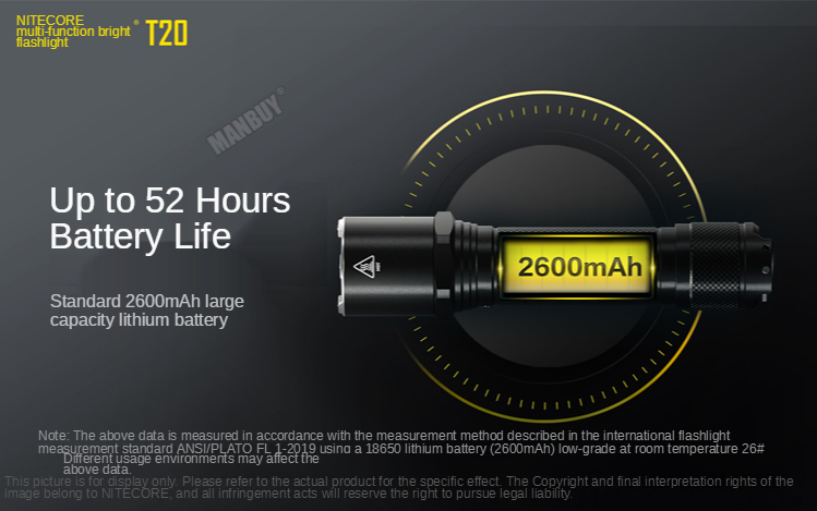 Nitecore T20  XP-L2 V6 LED 1300 Lumens USB Rechargeable Flashlight Outdoor Flashlight