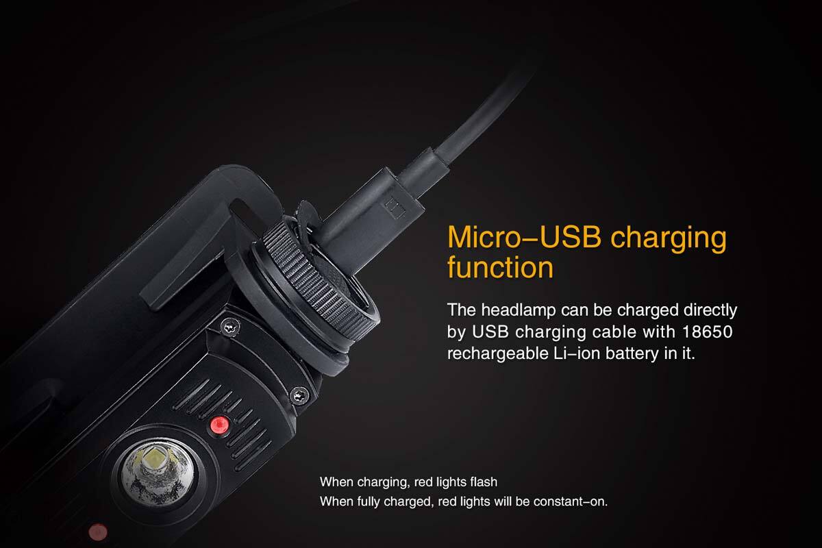 Fenix HL60R  XM-L2 T6 LED 950 Lumens USB Rechargeable Headlamp Red Light