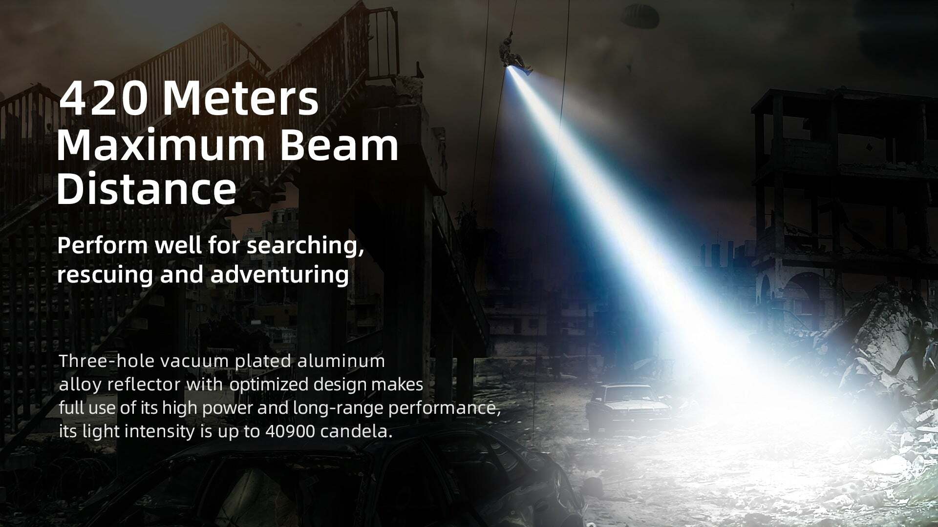 Wuben A9 3xCREE XHP70.2 LED 12000 Lumens Super Bright Waterproof Search Light
