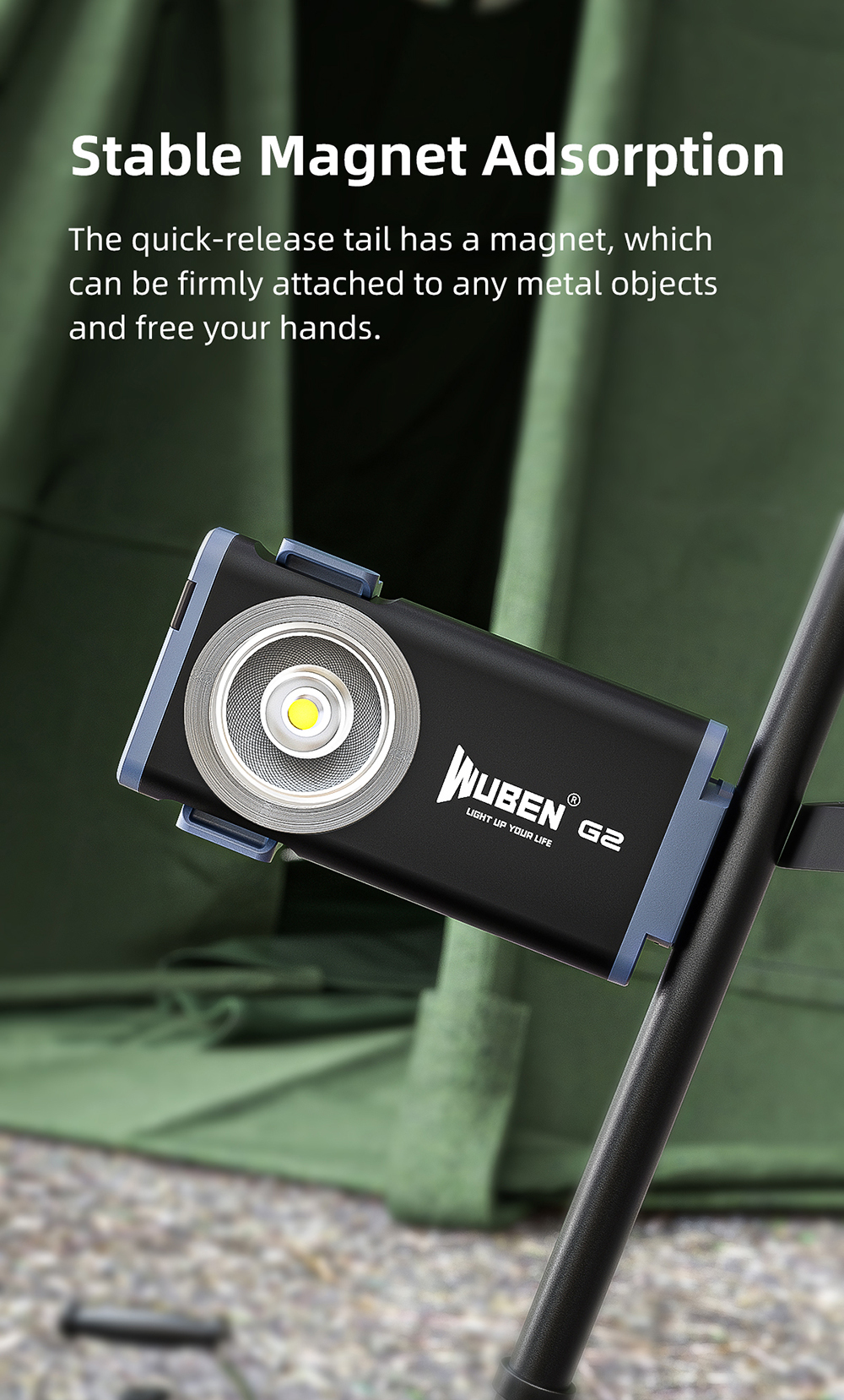 Wuben G2 ORSAM P9 LED 500LM LED Quick-release EDC Keychain Magnetic Tail Type-C Charging Super Wide-angle Flashlight