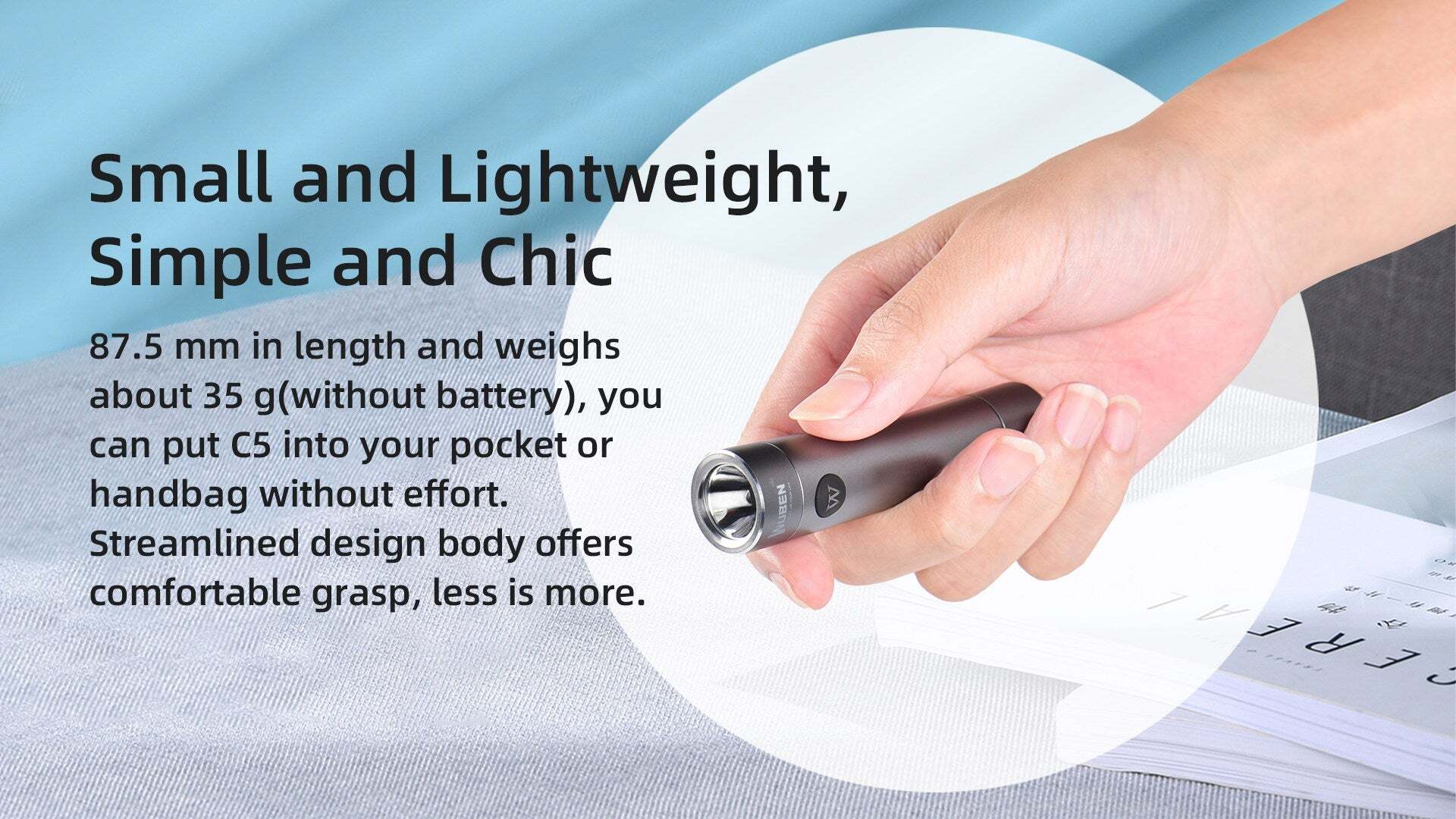 Wuben C5 700 Lumens Pocket Flashlight with Magnet EDC Lihgt