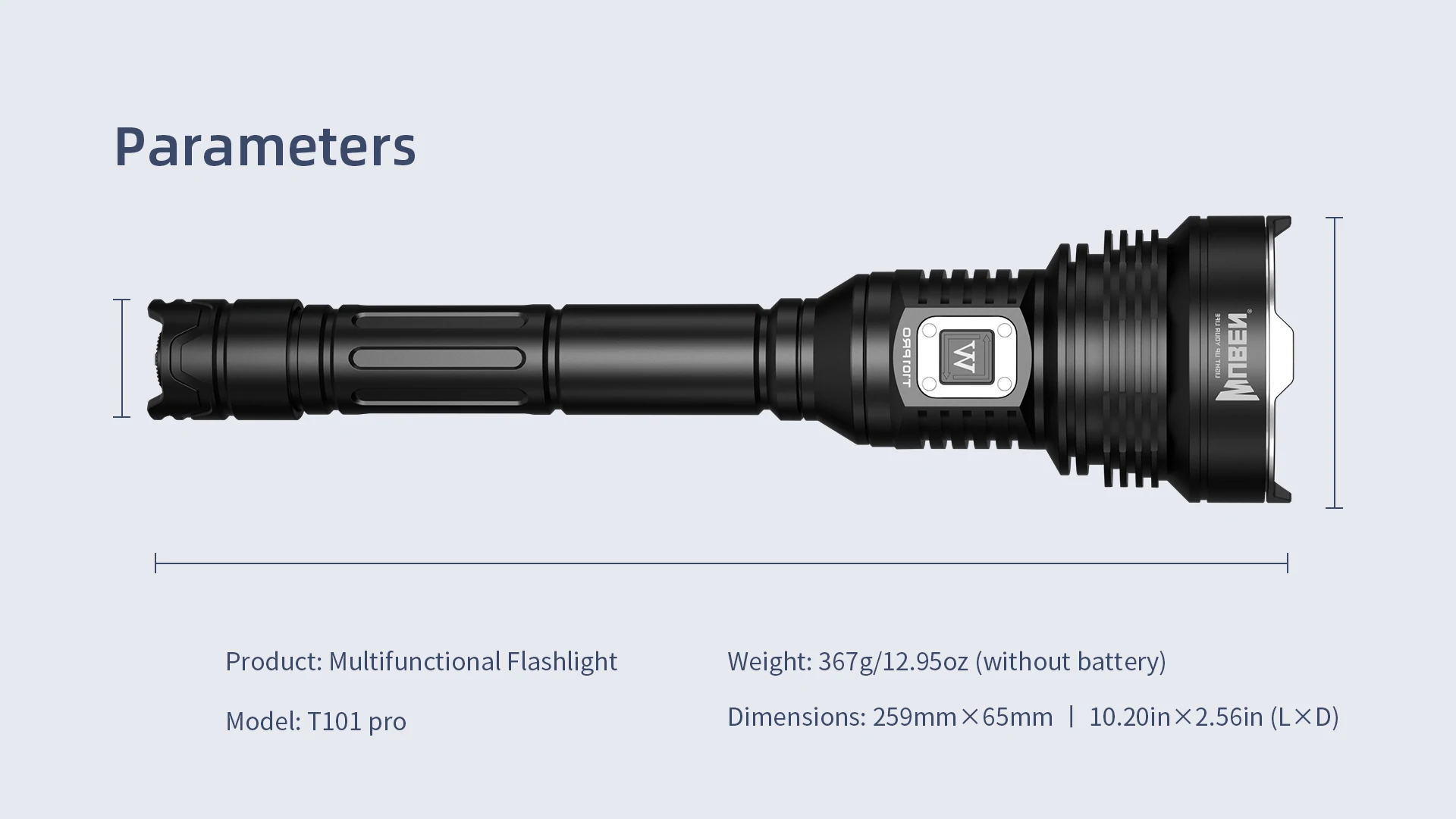 Wuben T101 Pro  XHP70-N4 LED 3500 Lumens Hunting Flashlight