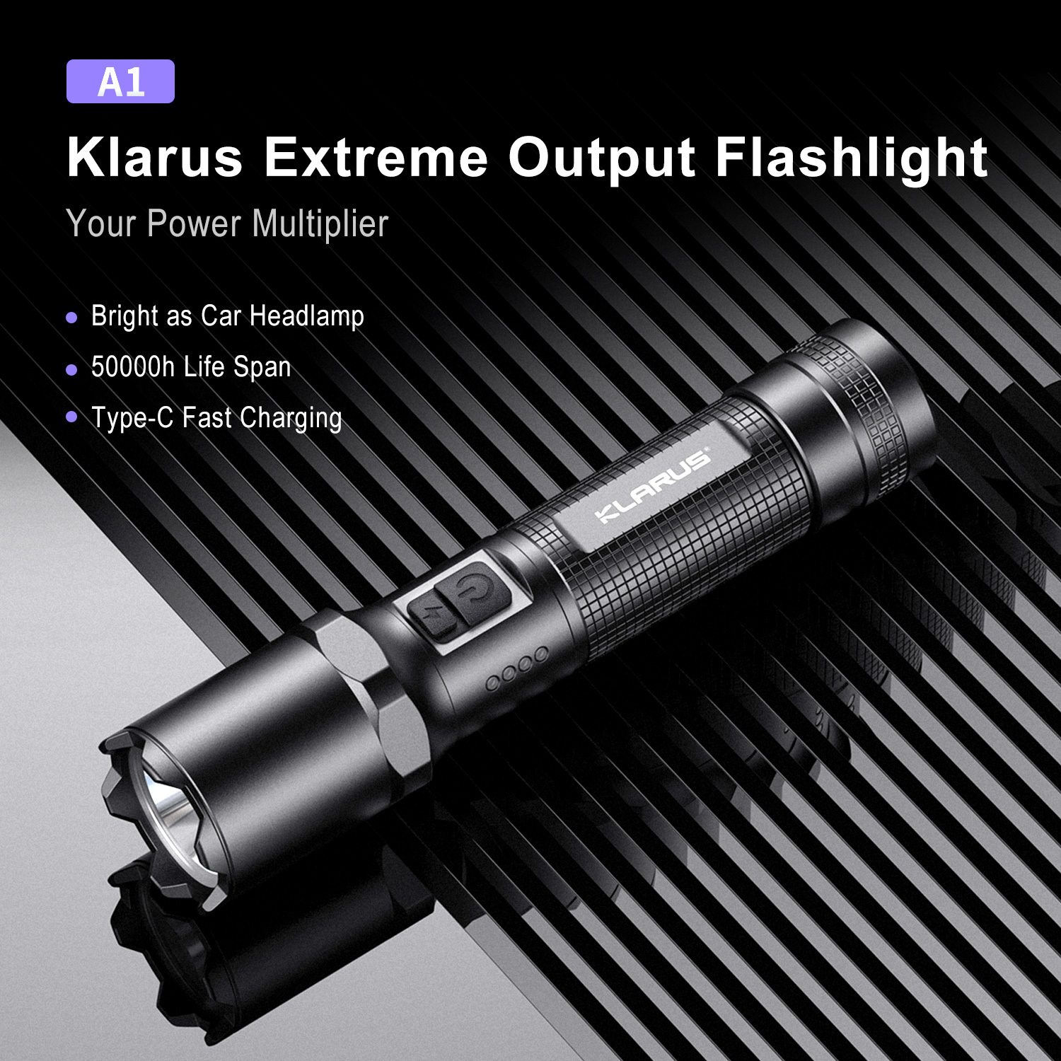 Klarus A1 USB Charge 10W LED 1100 Lumens Search Light