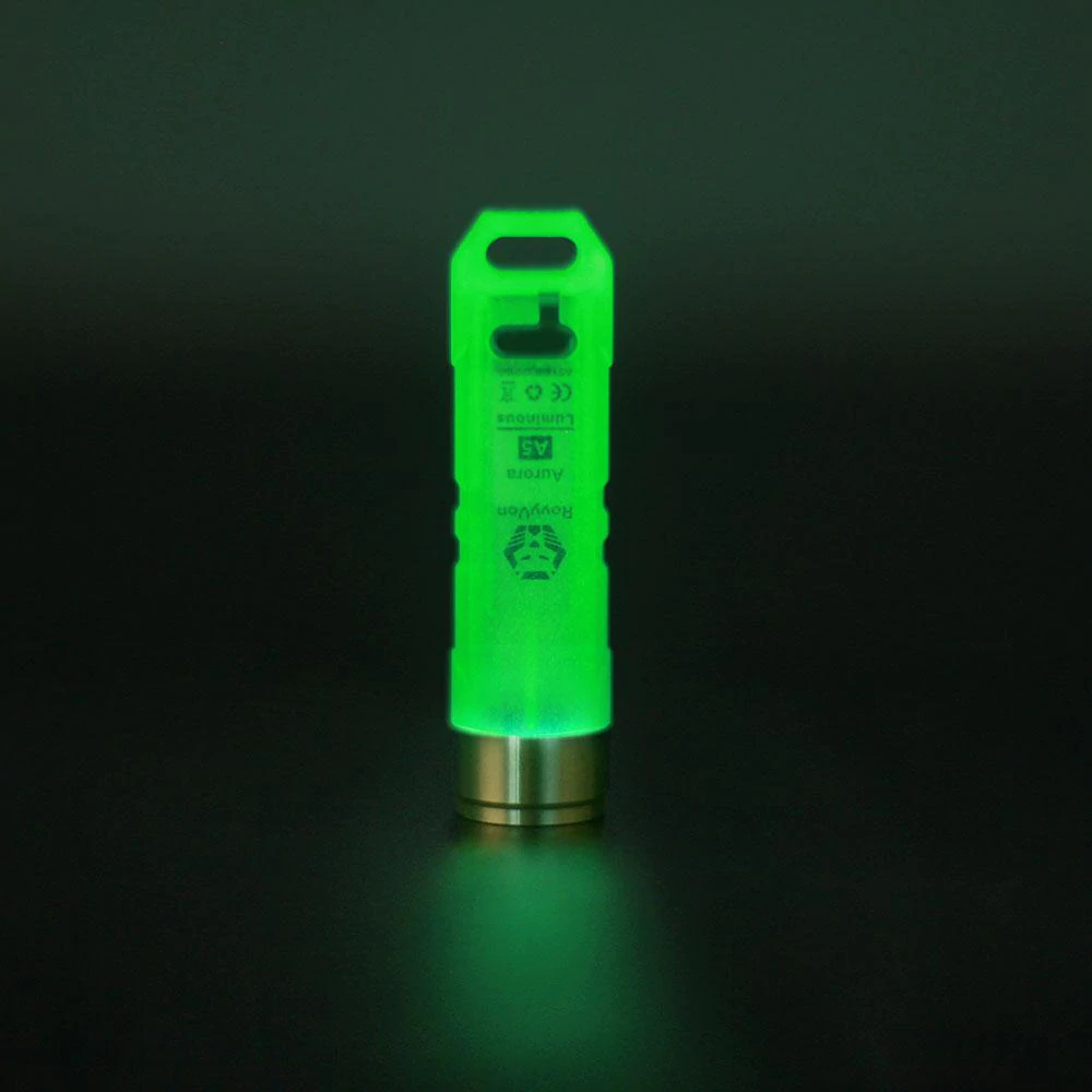 Rovyvon A5 450 Lumens Glowing Signal USB Rechargeable EDC Flashlight Mini Keychain Light