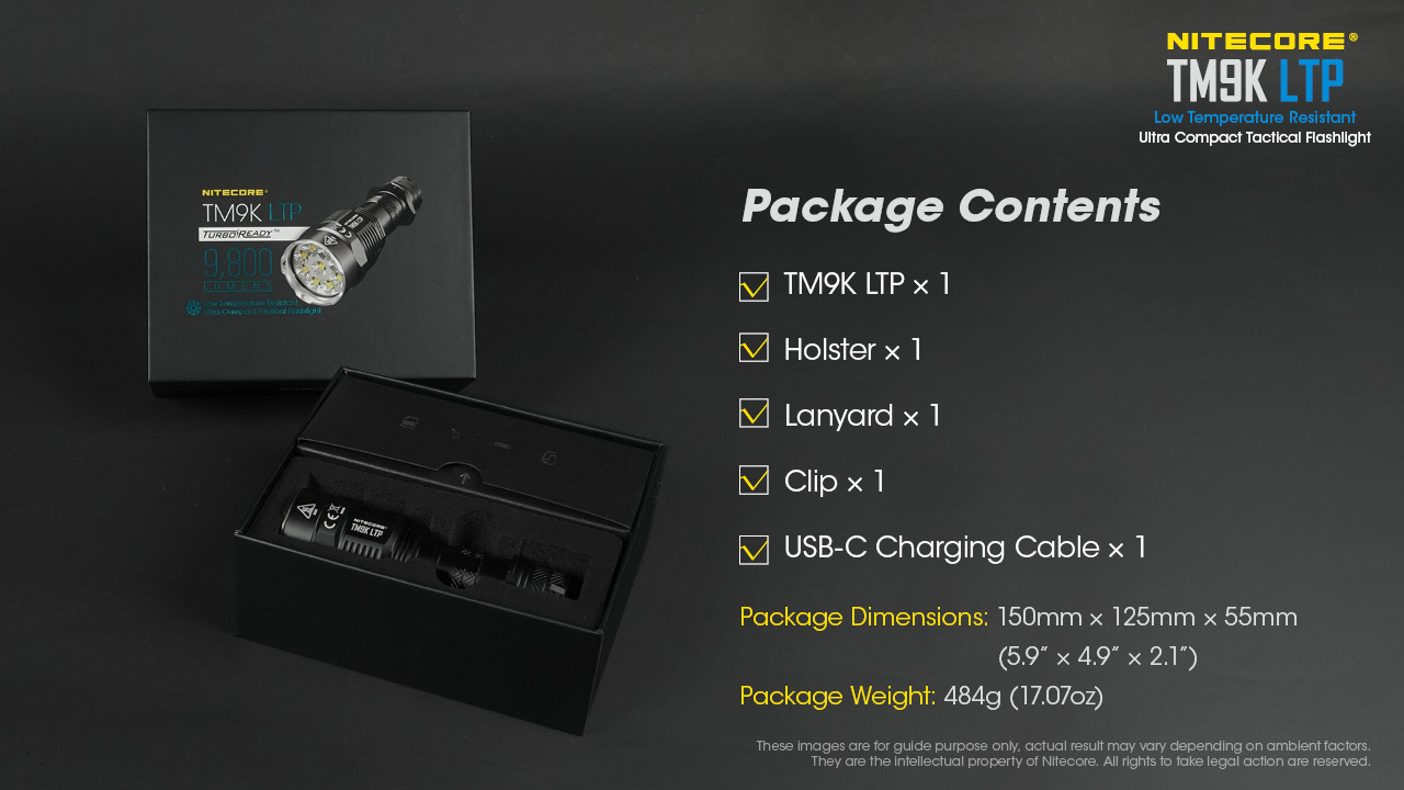 Nitecore TM9K LTP 9 x  XP-L2 HD LED 9800 Lumens Rechargeable Flashlight for Low Temperature Search Light