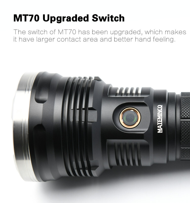 Mateminco MT70  XHP70.2 LED 6000 Lumens 1039 Meters Long Throw Flashlight Search Light