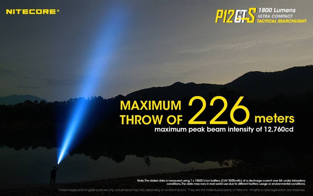 Nitecore P12GTS  XHP35 HD 1800 Lumens High Lumen Tactical Flashlight